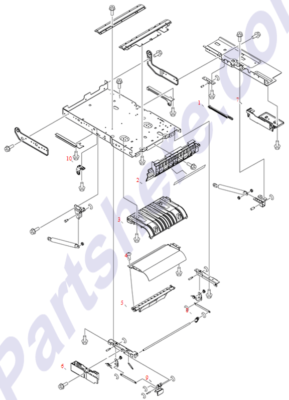 HP parts picture diagram for RC1-2818-000CN, RC1-2820-000CN, RC1-2821-000CN, RC1-2822-000CN, RC1-2830-000CN, RC1-2853-000CN, RC1-2854-000CN, RC1-2855-000CN, RC1-2856-000CN, RC1-3102-000CN